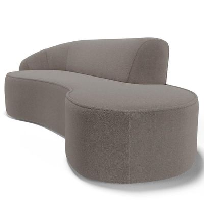 Sofá Living 3 Lugares 230cm Braço Esquerdo Mozart D06 Bouclê Bege Escuro - Mpozenato