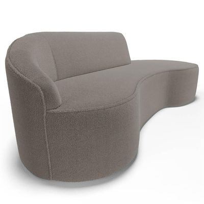 Sofá Living 3 Lugares 230cm Braço Esquerdo Mozart D06 Bouclê Bege Escuro - Mpozenato