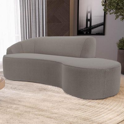 Sofá Living 3 Lugares 230cm Braço Esquerdo Mozart D06 Bouclê Bege Escuro - Mpozenato