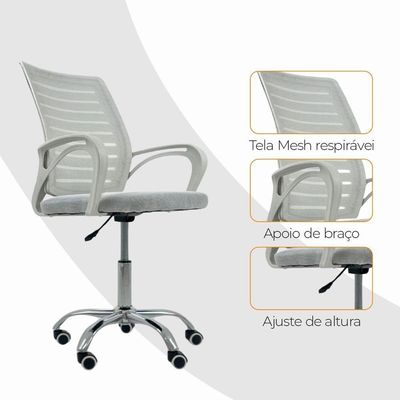 Kit 4 Cadeiras De Escritório Diretor Roma Oficial Branco