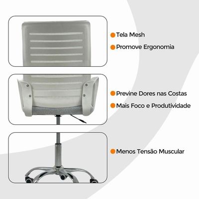 Kit 4 Cadeiras De Escritório Diretor Roma Oficial Branco