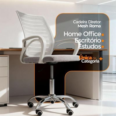 Kit 4 Cadeiras De Escritório Diretor Roma Oficial Branco