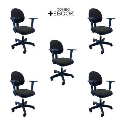 Kit 5 Cadeiras De Escritório Oficial Operativa
