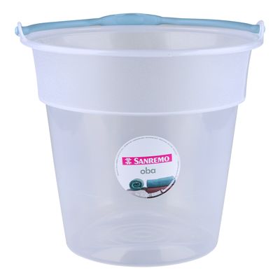Balde Sanremo em Plástico Cristal Transparente com Alça 8L