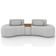 Sofá 4 Lugares Orgânico Para Sala Living Com Puff 302cm Vasti M03 Linho Cinza - Lyam Decor