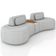 Sofá 4 Lugares Orgânico Para Sala Living Com Puff 302cm Vasti M03 Linho Cinza - Lyam Decor