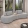 Sofá 4 Lugares Orgânico Para Sala Living Com Puff 302cm Vasti M03 Linho Cinza - Lyam Decor