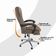 Kit 2 Cadeiras De Escritório Presidente Soft Ergonômica Apoio Para Pés Bege