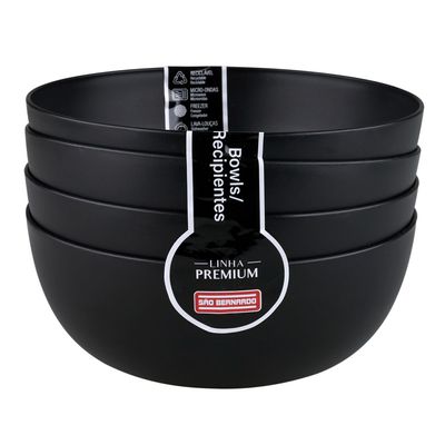 Conjunto de 4 Bowls 1,100ml BO0103 São Bernardo Preto