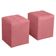 Kit Poltrona Decorativa Namoradeira 2 Puffs Quadrado E 2 Almofadas Suede - Lm Decor Rose