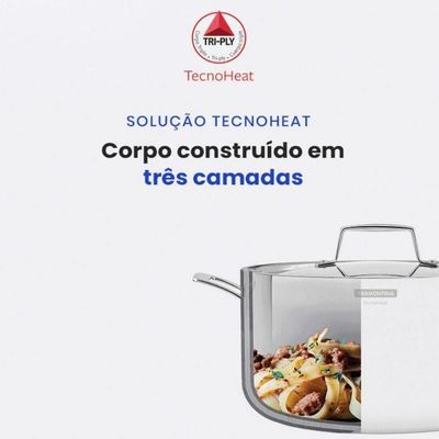 Jogo De Panelas Tramontina Grano Em Aço Inox Com Corpo Triplo 4 Peças 65140000