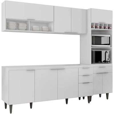 Armário De Cozinha Cp02 Para Pia 180cm Pérola Z34 Branco - Mpozenato