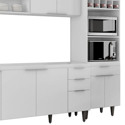 Armário De Cozinha Cp02 Para Pia 180cm Pérola Z34 Branco - Mpozenato