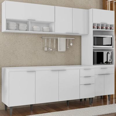 Armário De Cozinha Cp02 Para Pia 180cm Pérola Z34 Branco - Mpozenato