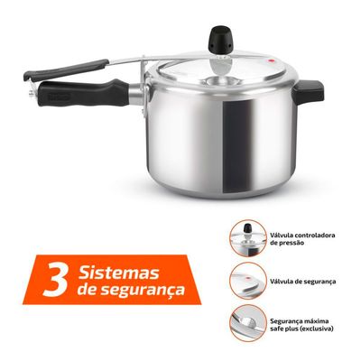 Panela Pressão 4,5 Litros Polida Easy Rochedo PANELA