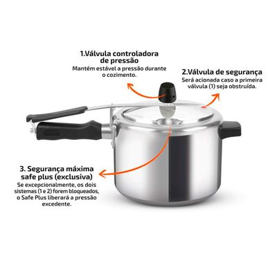 Panela Pressão 4,5 Litros Polida Easy Rochedo PANELA