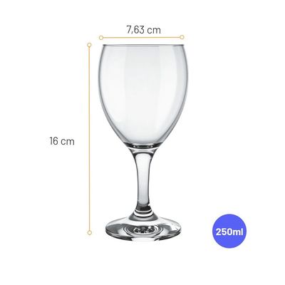Jogo de Taças para Vinho Nadir Windsor 250ml 6 Peças