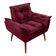 Kit 2 Poltronas Opala Decorativa P- Sala, Quarto E Recepção Suede - Lm Decor Vermelho Bordô