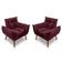 Kit 2 Poltronas Opala Decorativa P- Sala, Quarto E Recepção Suede - Lm Decor Vermelho Bordô