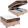 Cama Box Baú Casal Bipartido Sintético + Colchão Molas Ensacadas Texas Prime Colchões 138x188x67cm Bege