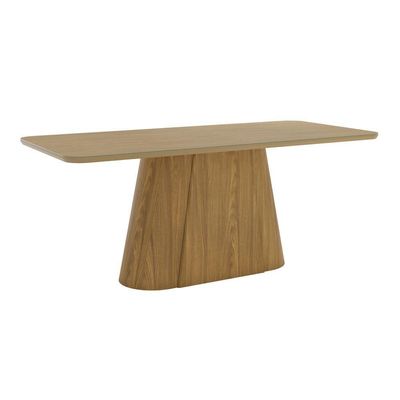 Mesa Olivia 8 Lugares Tampo 200cm C Vidro Canto Arredondado Nature