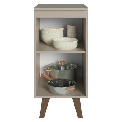 Balcão De Cozinha 40 Cm 1 Porta Com Pés Nice Madesa Crema