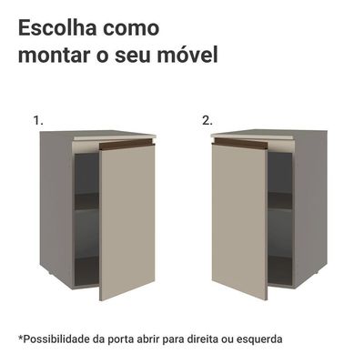 Balcão De Cozinha 40 Cm 1 Porta Suspenso Nice Madesa Crema