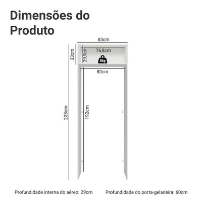 Porta-geladeira 83 Cm 1 Porta Basculante Branco-crema Vik Madesa Branco-crema