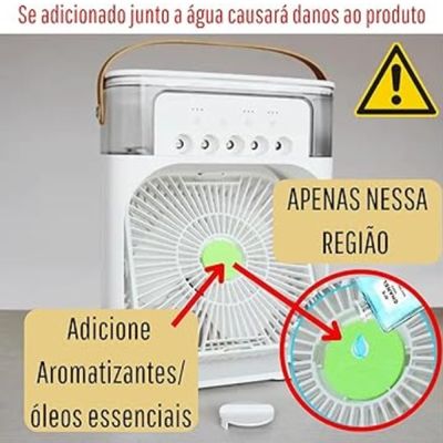 Ventilador Portátil de Mesa Mini Ar Condicionado Umidificador