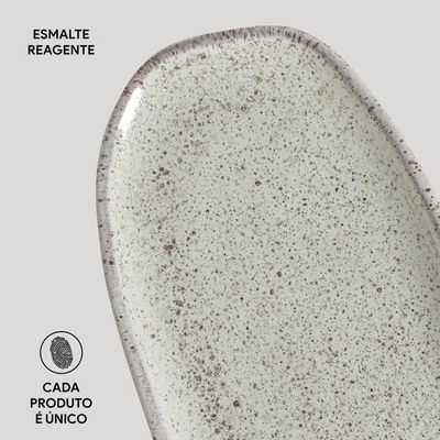 Conjunto de Travessas Ovais Pequenas Orgânico Pistache 23x11cm 4 Peças Porto Brasil Verde