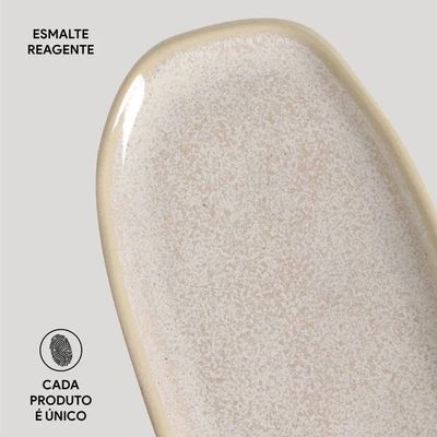 Conjunto de Travessas Ovais Pequenas Orgânico Latte 23x11cm 4 Peças Porto Brasil Off White