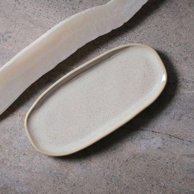 Conjunto de Travessas Ovais Pequenas Orgânico Latte 23x11cm 4 Peças Porto Brasil Off White