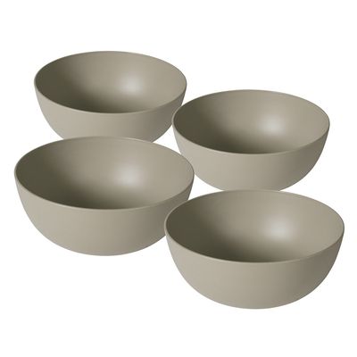 Conjunto de Bowls de Plástico São Bernardo 4 Peças Cinza 1.100ml