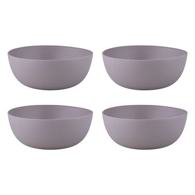 Conjunto de Bowls de Plástico São Bernardo 4 Peças Cinza 1.100ml