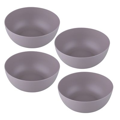 Conjunto de Bowls de Plástico São Bernardo 4 Peças Cinza 1.100ml