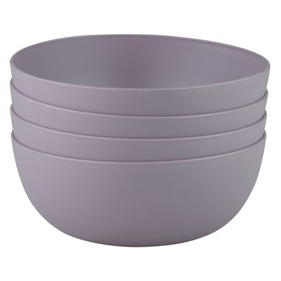 Conjunto de Bowls de Plástico São Bernardo 4 Peças Cinza 1.100ml