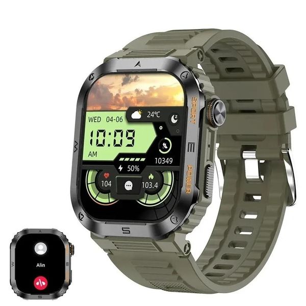 Relógio de pulso fitness impermeável para homens smartwatch esportivo Verde