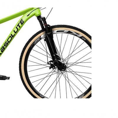 Bicicleta Aro 29 Absolute Nero 5 Alumínio Mtb 27v K7 Freio A Disco Garfo Suspensão Verde Tam: 21