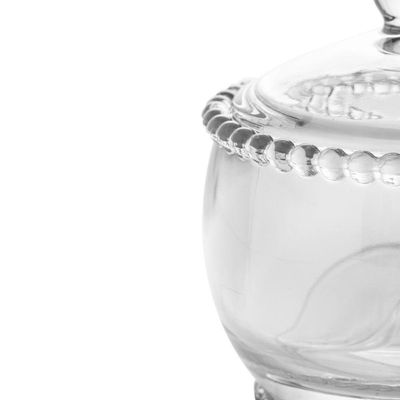 Açucareiro Com Colher E Tampa De Cristal Pearl 9 X 7,5 Cm Wolff