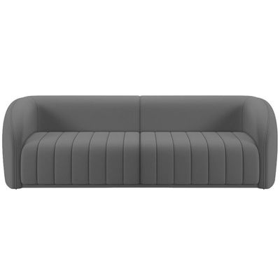 Kit Sofá 5 Lugares Para Sala 332cm Com 02 Poltronas Lazio M03 Veludo Cinza - Lyam Decor