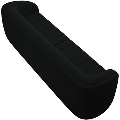 Kit Sofá 4 Lugares Para Sala 252cm Com 01 Poltrona Lazio M03 Veludo Preto - Lyam Decor