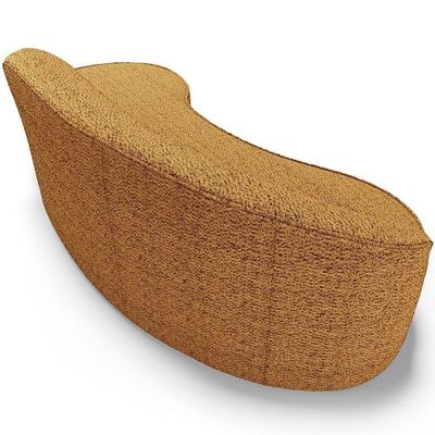 Sofá 4 Lugares Curvo Living Firenze Esquerdo D02  Bouclê Mostarda 280cm Pb-03