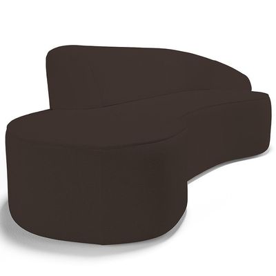 Sofá 4 Lugares Curvo Living Firenze Direito D02 Corano Marrom 280cm C-34 - Lyam