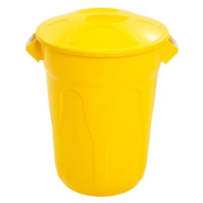 Lixeira Plástico Amarelo com Tampa Sobreposta de 100 Litros Cr100am Jsn Cesto Plástico Amarelo C