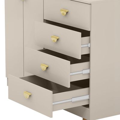 Cômoda Para Quarto 2 Portas 4 Gavetas 120cm Tulsa V01 Fendi - Lyam Decor