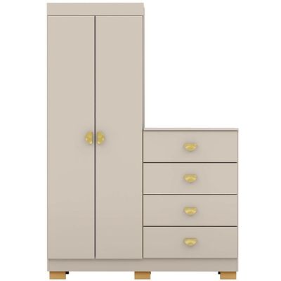 Cômoda Para Quarto 2 Portas 4 Gavetas 120cm Tulsa V01 Fendi - Lyam Decor