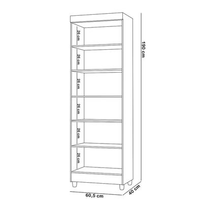 Armário Multiuso 2 Portas 60cm Hebrom V01 Imbuia Champanhe - Lyam Decor