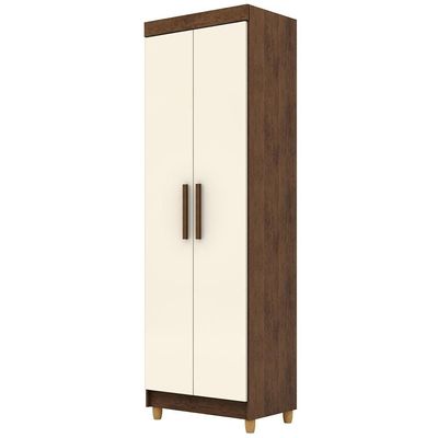 Armário Multiuso 2 Portas 60cm Hebrom V01 Imbuia Champanhe - Lyam Decor