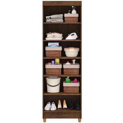 Armário Multiuso 2 Portas 60cm Hebrom V01 Imbuia Champanhe - Lyam Decor
