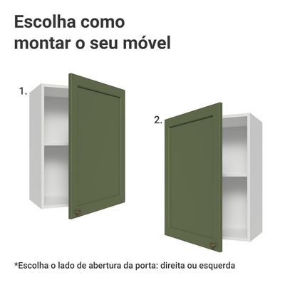 Armário Aéreo 50cm 1 Porta Branco/verde Vik Madesa Branco/verde